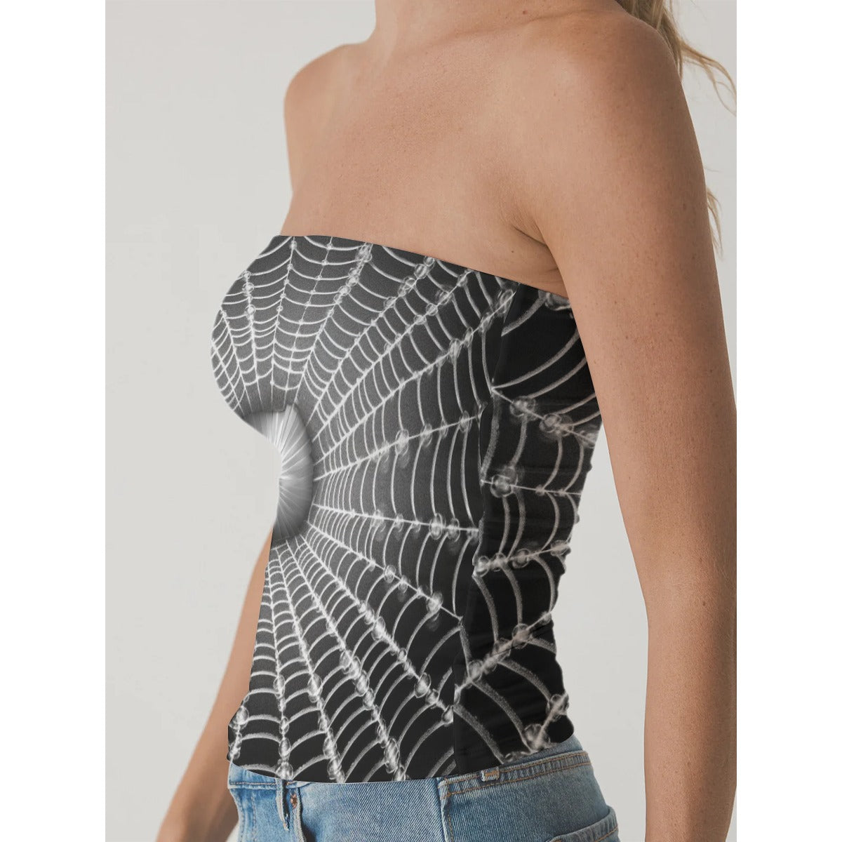 All-Over Print Women's Double-Layer Strapless Top