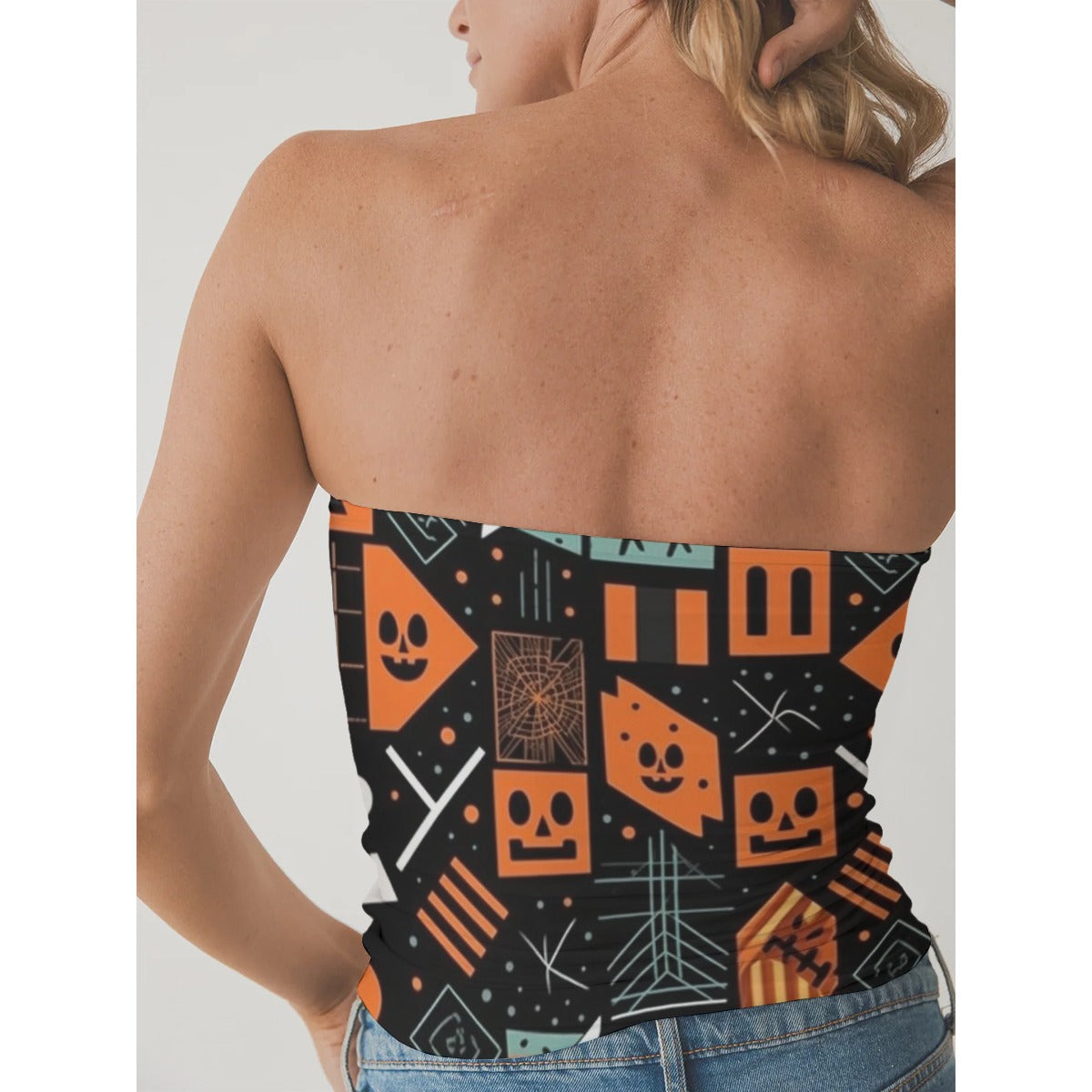 All-Over Print Women's Double-Layer Strapless Top