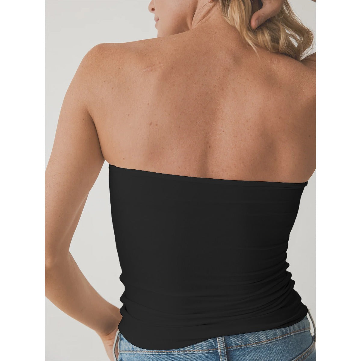 All-Over Print Women's Double-Layer Strapless Top
