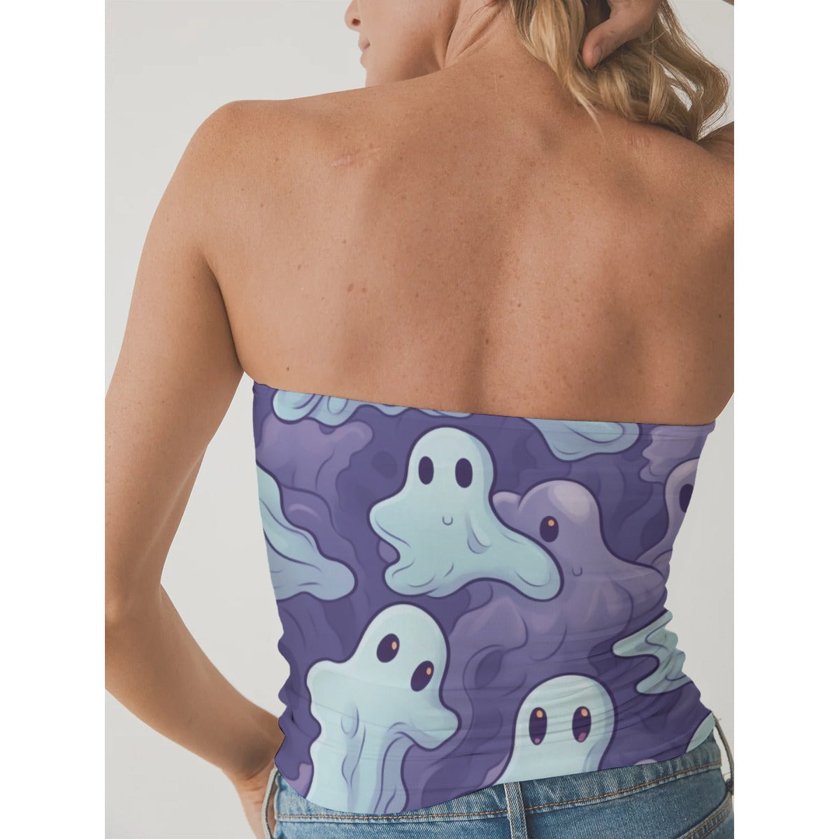All-Over Print Women's Double-Layer Strapless Top