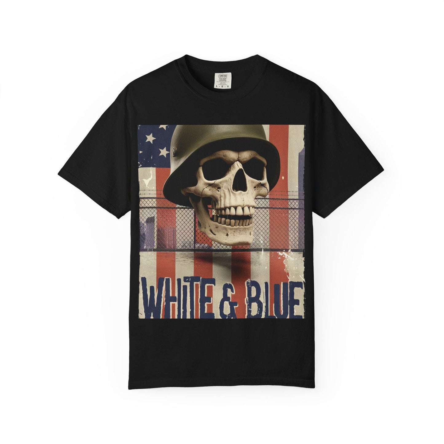 Patriotic Skull USA Flag T-Shirt: Military Pride Cotton Tee