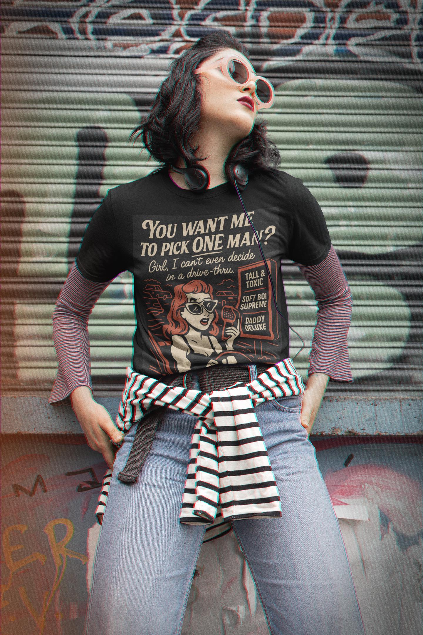 Single Life Humor T-Shirt: Retro Drive-Thru Design