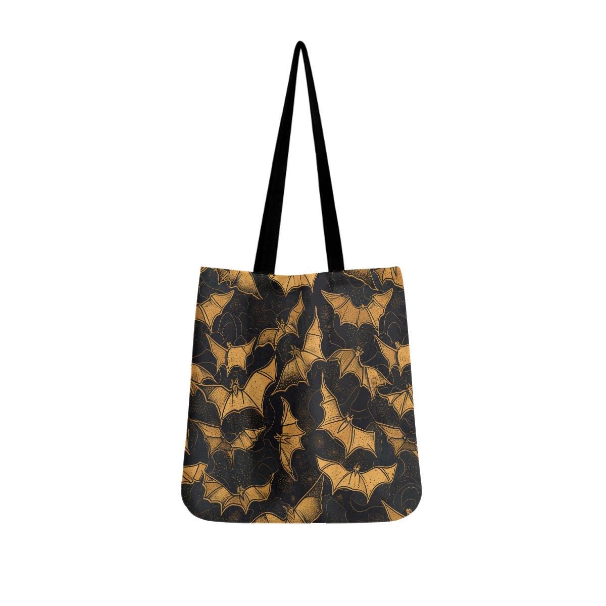 Halloween Tote Bag, Spooky Cute Trick-or-Treat Bag, Gothic Witchy Reusable Fall Market Tote, Creepy Cute Cotton Canvas Bag, Halloween Bag