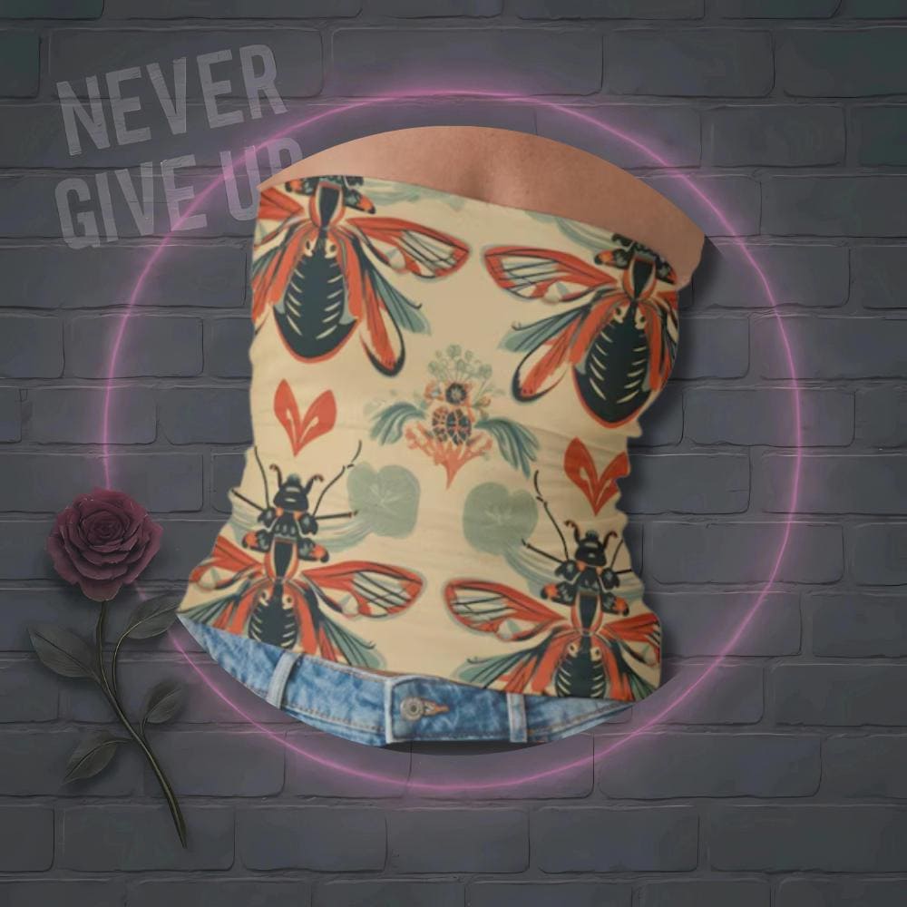 Grunge Moth Tube Top: Soft Goth Butterfly Print Strapless Shirt