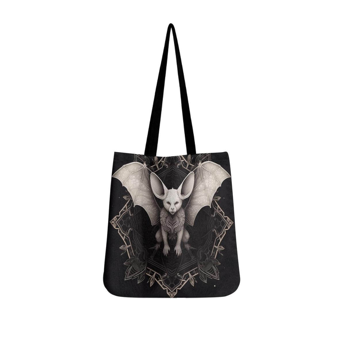 Gothic Moth Tote Bag Spooky Halloween Canvas Bag for Witches and Single Life Vibes