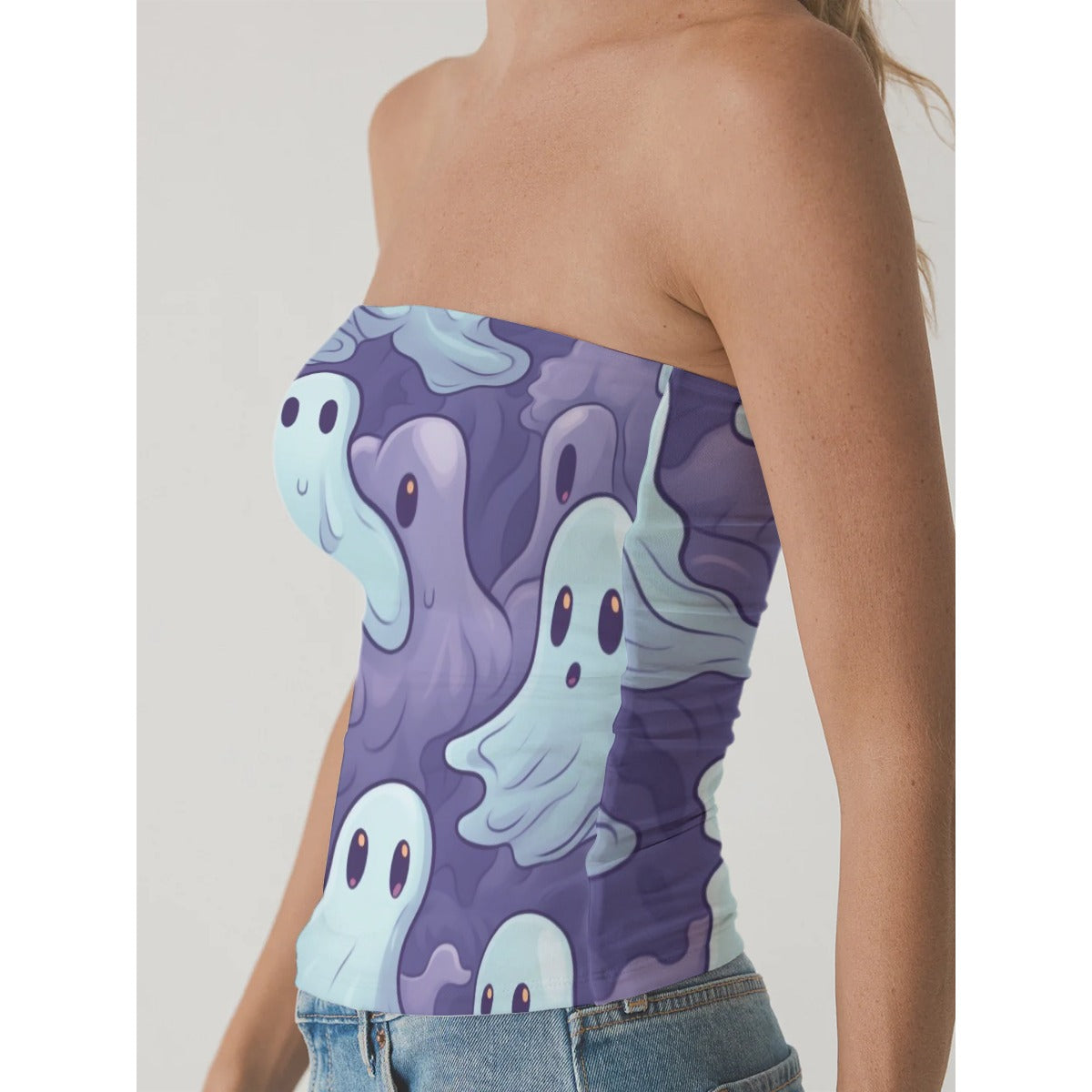 All-Over Print Women's Double-Layer Strapless Top