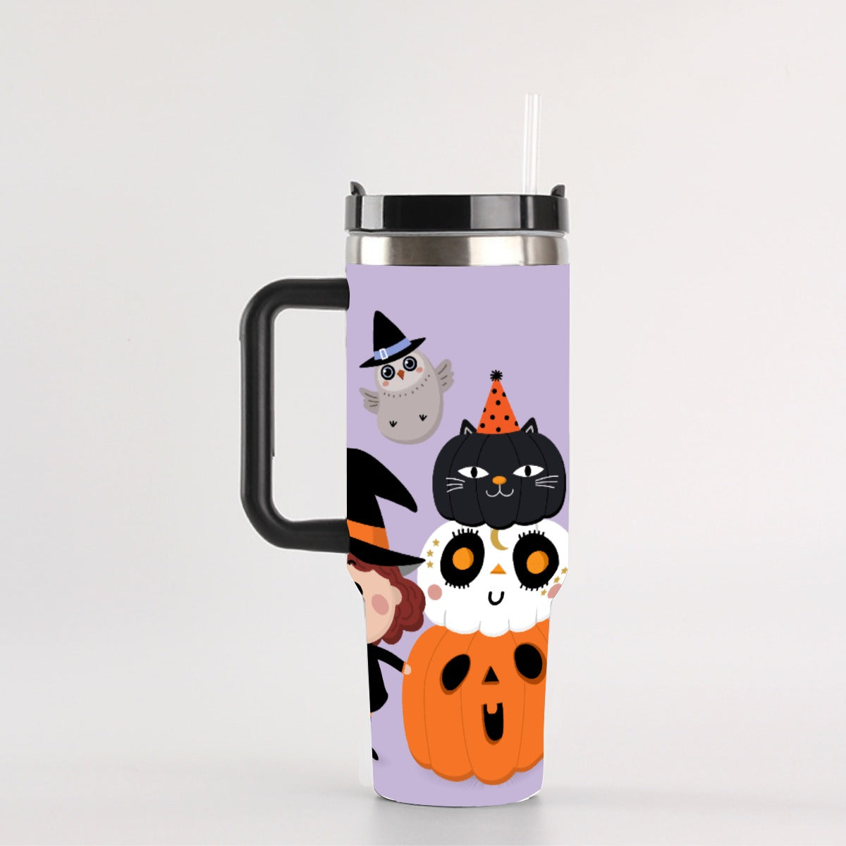 Halloween Party 40oz Tumbler with Handle | Cute Spooky Cup – SheVibesAfterDark