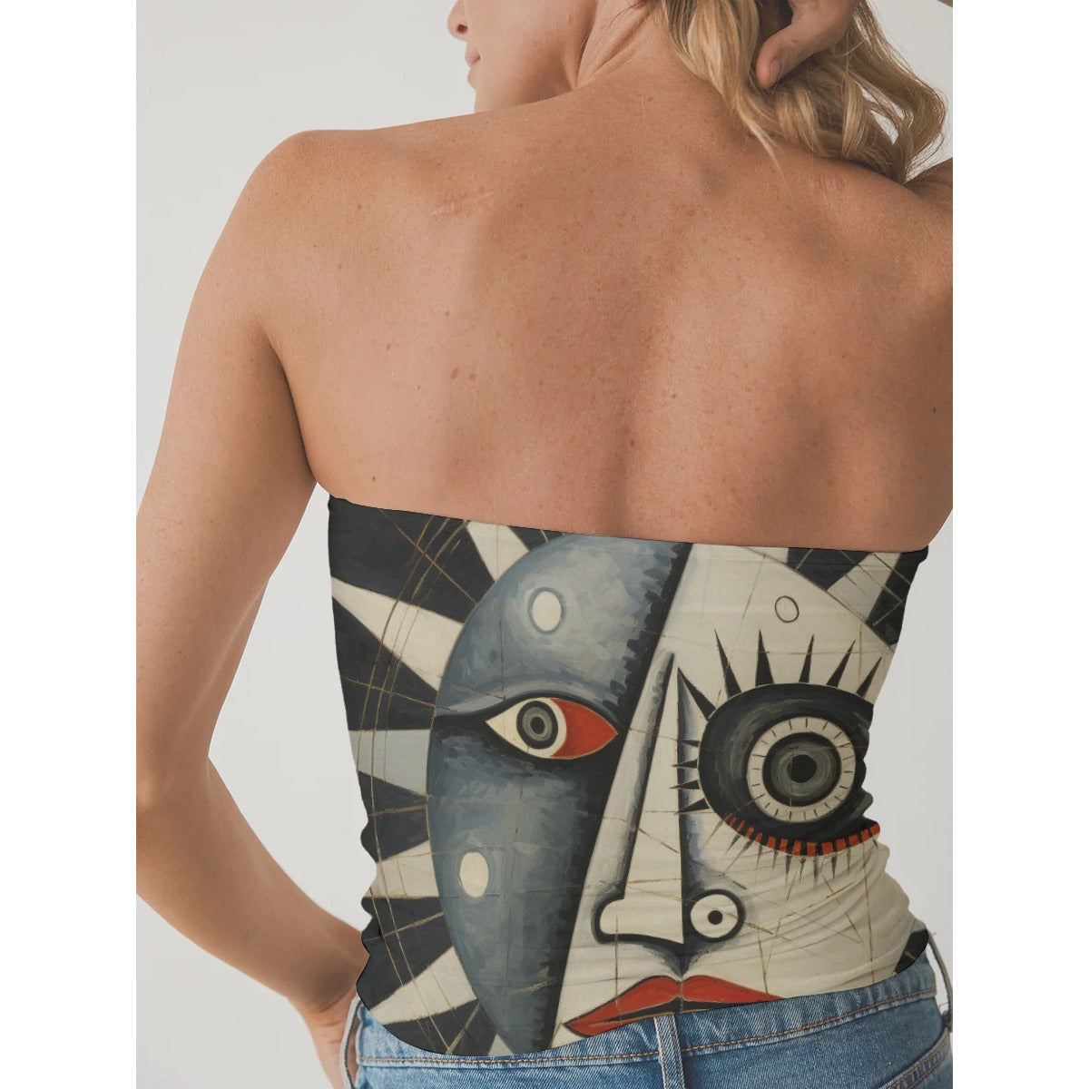 All-Over Print Women's Double-Layer Strapless Top