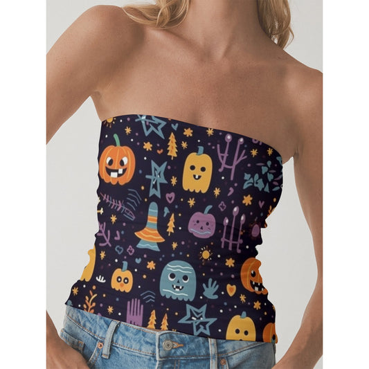 All-Over Print Women's Double-Layer Strapless Top