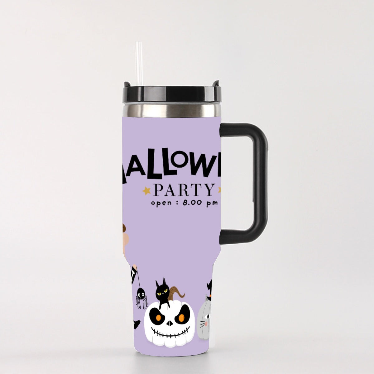 Halloween Party 40oz Tumbler with Handle | Cute Spooky Cup – SheVibesAfterDark