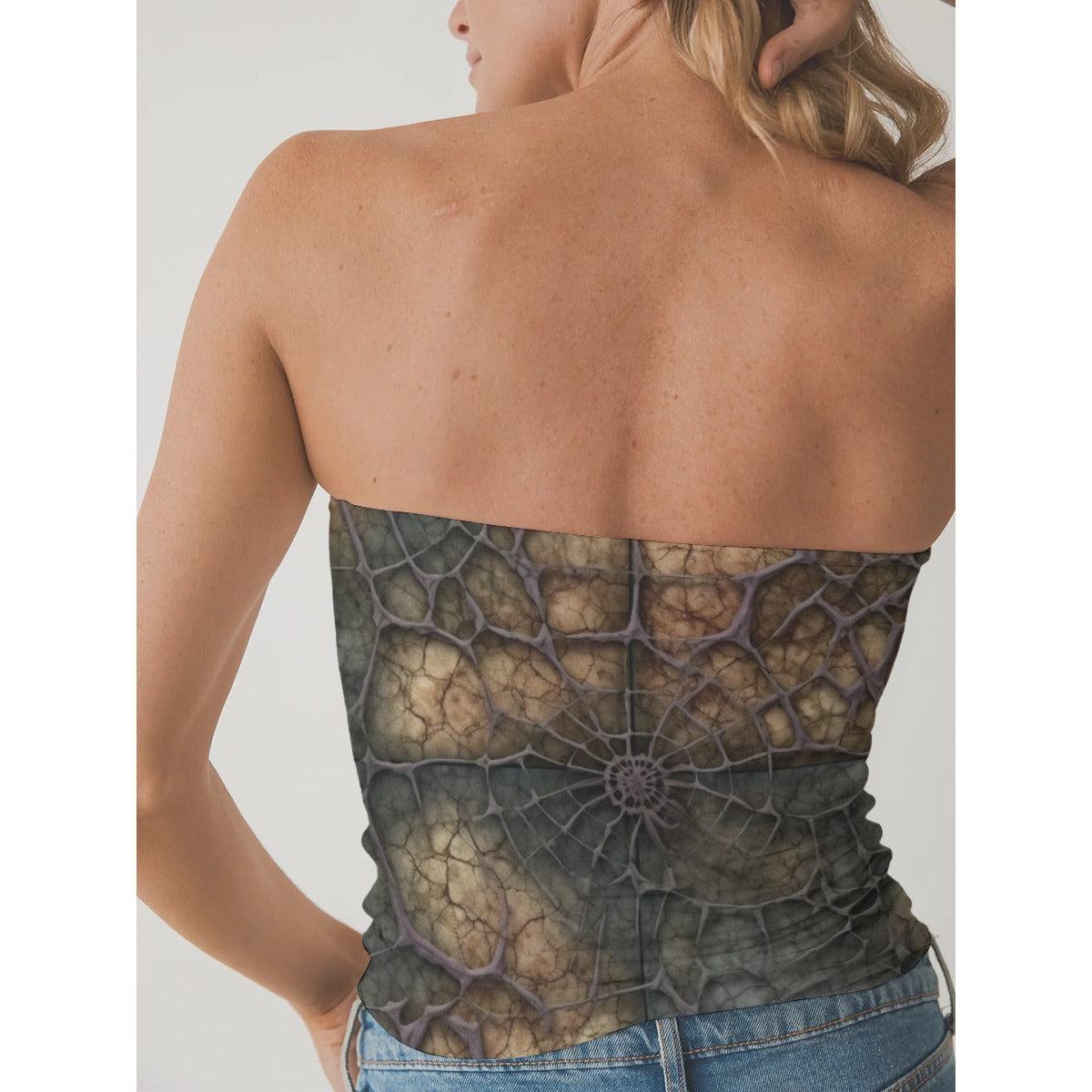 All-Over Print Women's Double-Layer Strapless Top