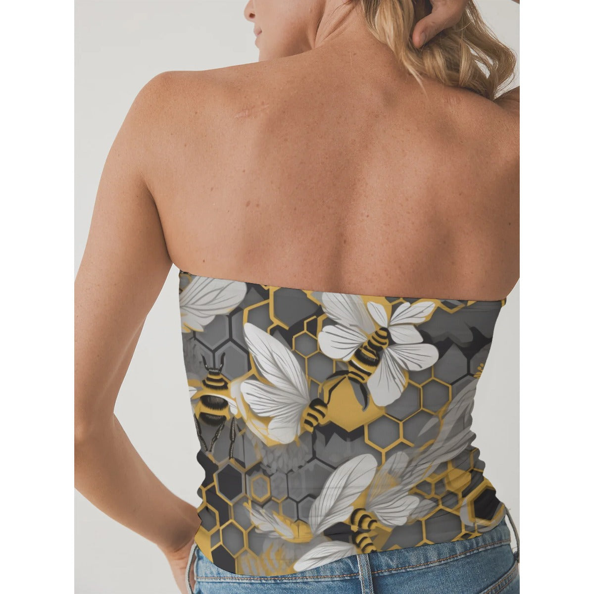 All-Over Print Women's Double-Layer Strapless Top