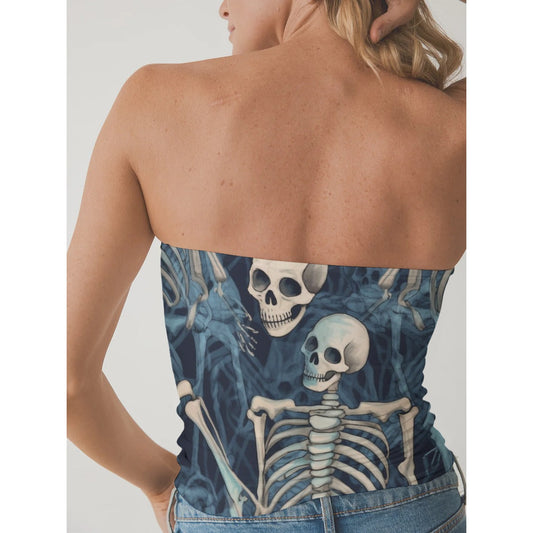 All-Over Print Women's Double-Layer Strapless Top