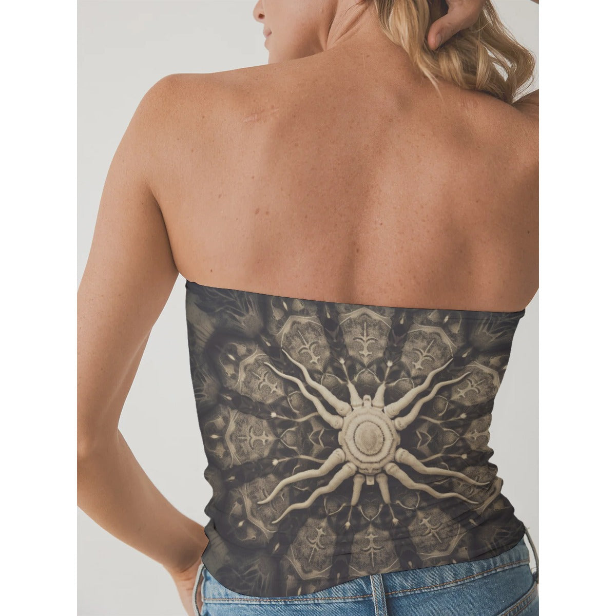 All-Over Print Women's Double-Layer Strapless Top