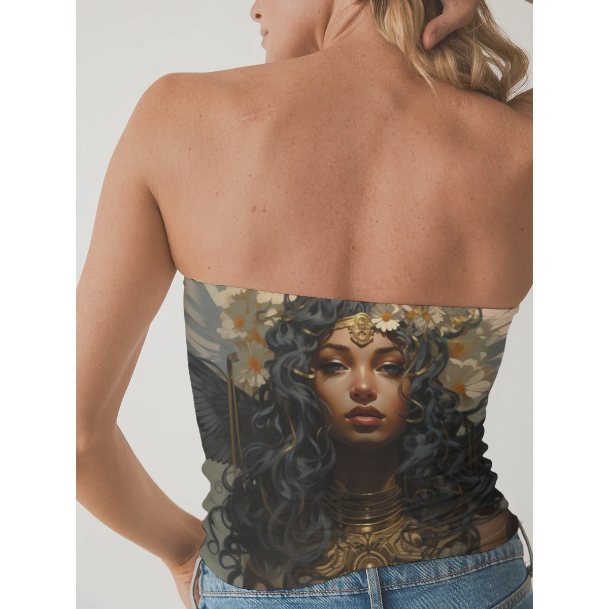 All-Over Print Women's Double-Layer Strapless Top