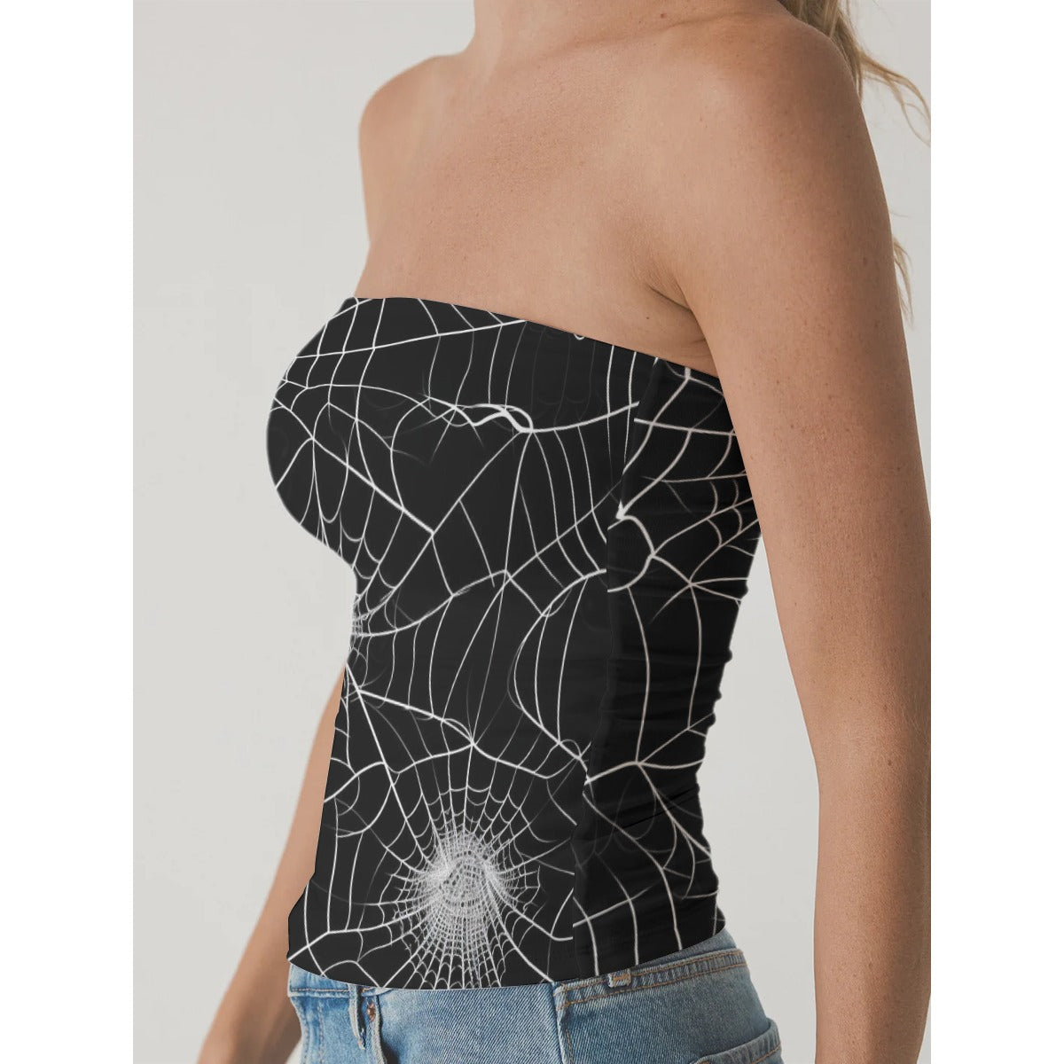 All-Over Print Women's Double-Layer Strapless Top