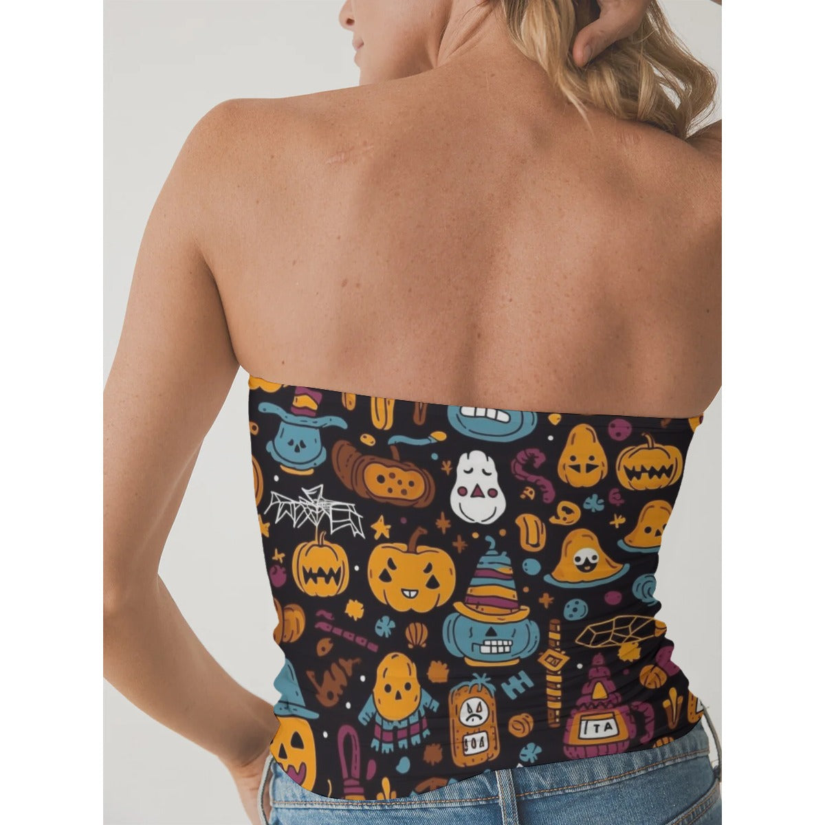 All-Over Print Women's Double-Layer Strapless Top