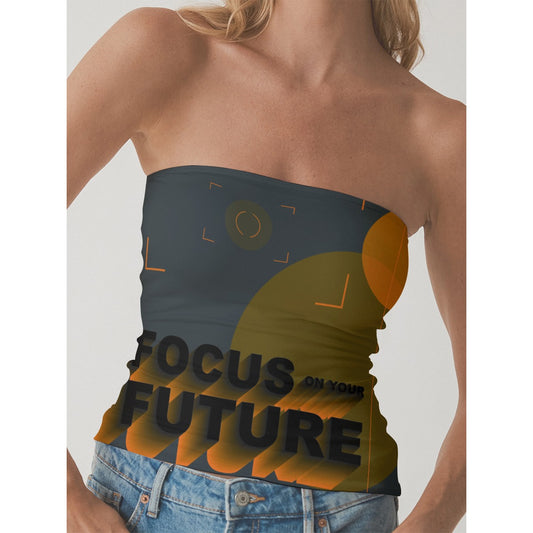 All-Over Print Women's Double-Layer Strapless Top