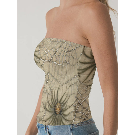 All-Over Print Women's Double-Layer Strapless Top