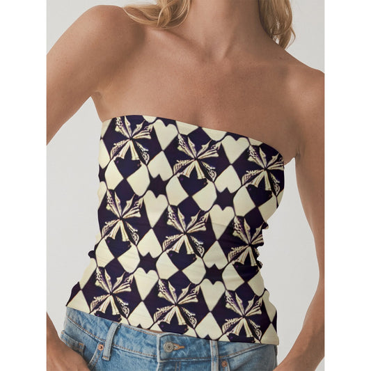 All-Over Print Women's Double-Layer Strapless Top