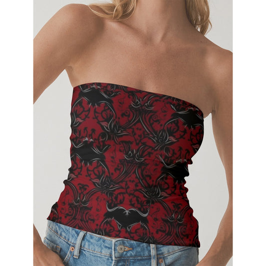 All-Over Print Women's Double-Layer Strapless Top