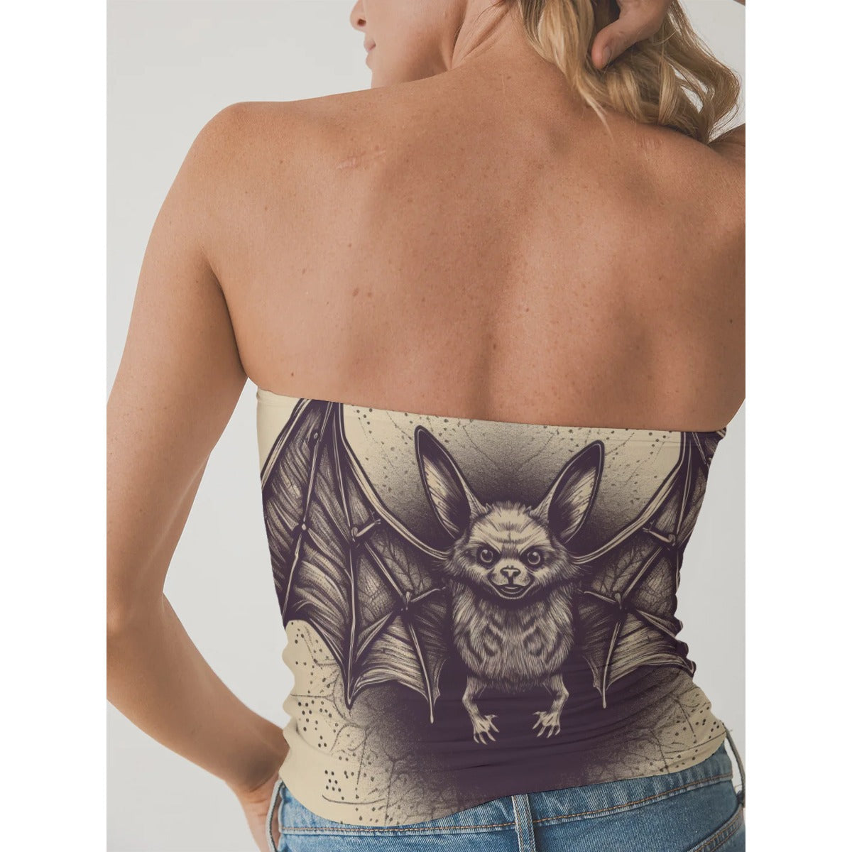 All-Over Print Women's Double-Layer Strapless Top