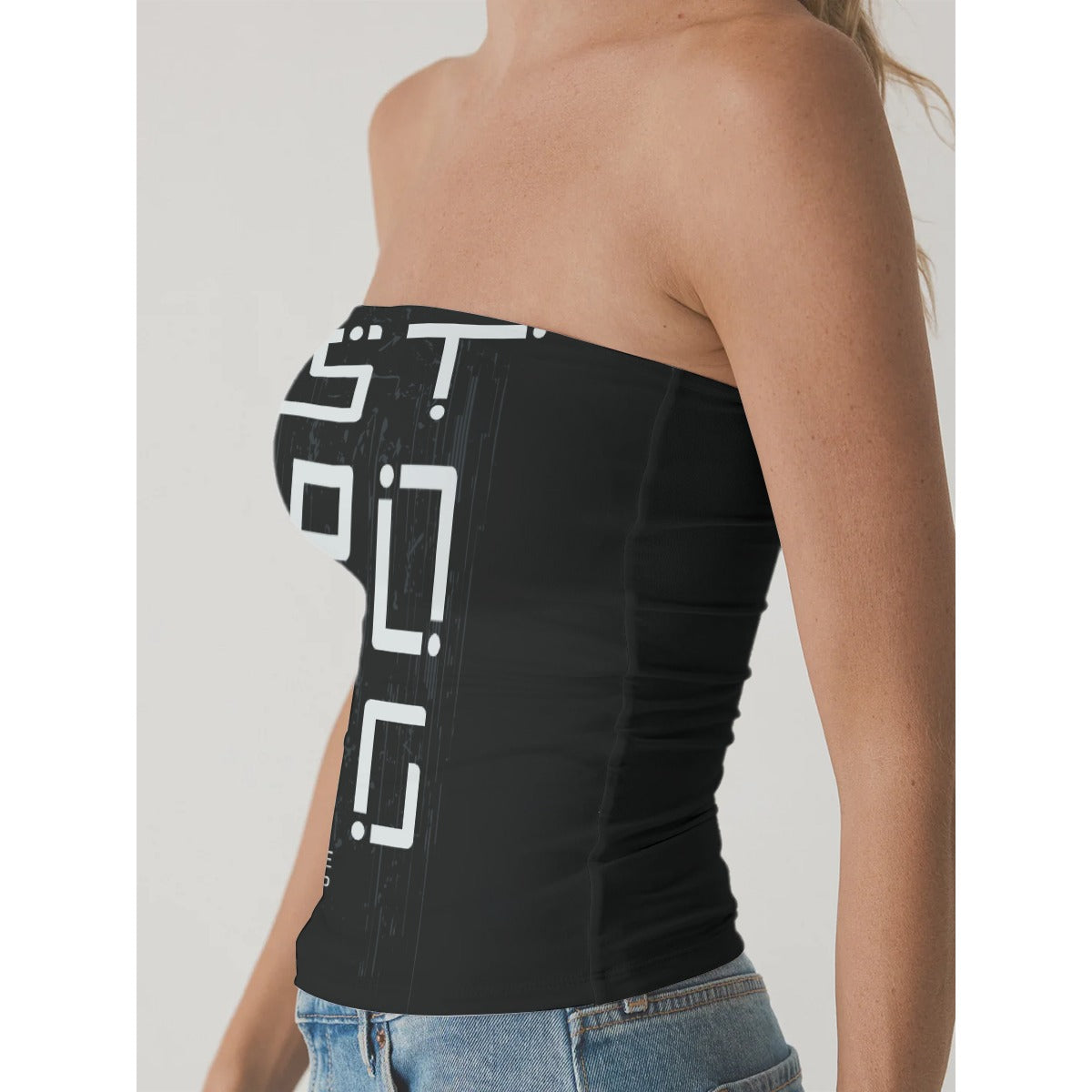 All-Over Print Women's Double-Layer Strapless Top