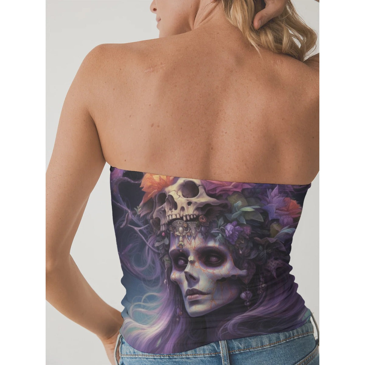 All-Over Print Women's Double-Layer Strapless Top