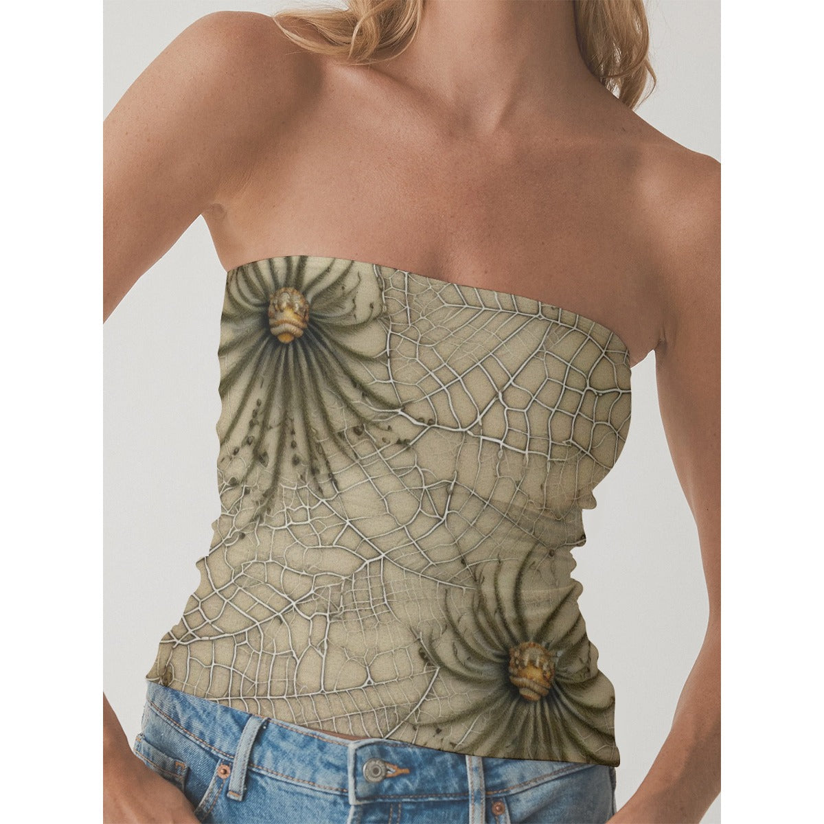 All-Over Print Women's Double-Layer Strapless Top