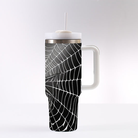 Black Spider Web 40oz Tumbler with Handle | Gothic Grunge Cup – SheVibesAfterDark