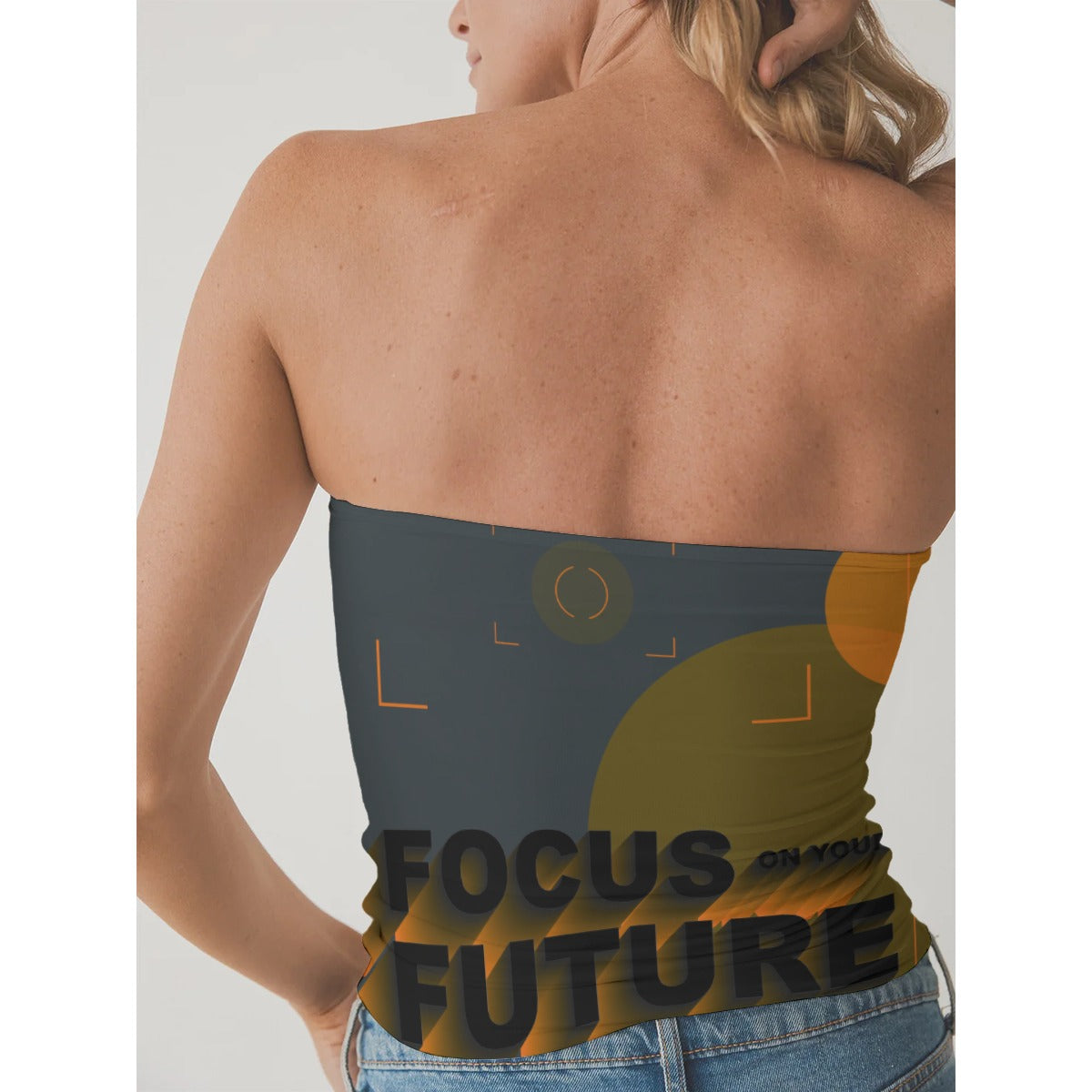 All-Over Print Women's Double-Layer Strapless Top