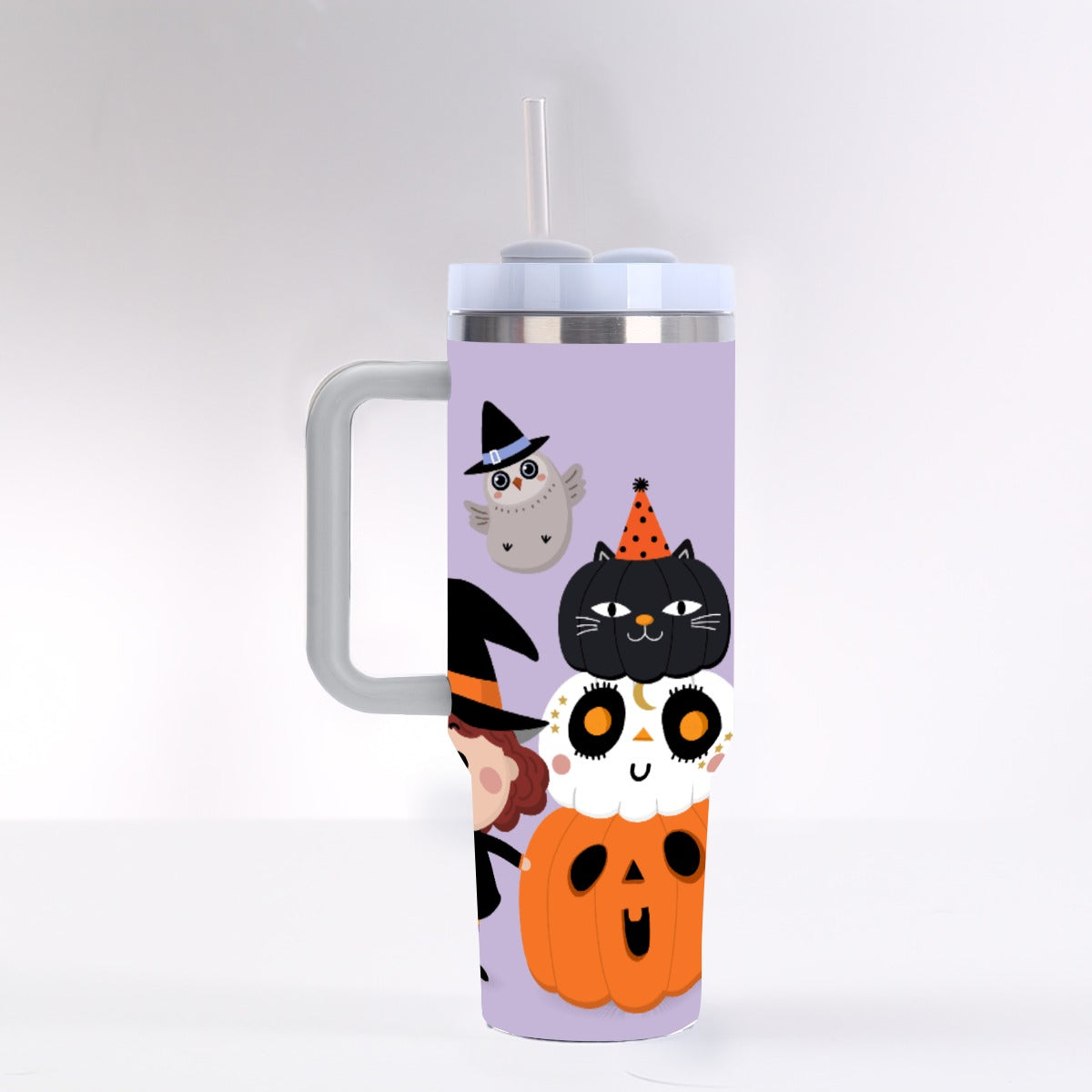 Halloween Party 40oz Tumbler with Handle | Cute Spooky Cup – SheVibesAfterDark