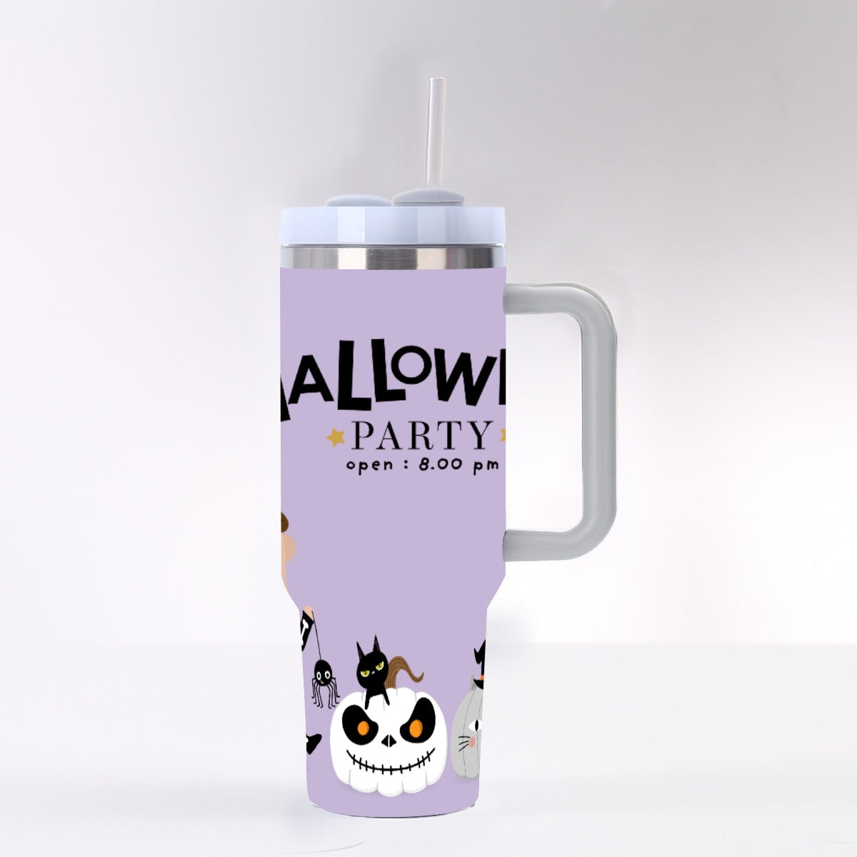 Halloween Party 40oz Tumbler with Handle | Cute Spooky Cup – SheVibesAfterDark
