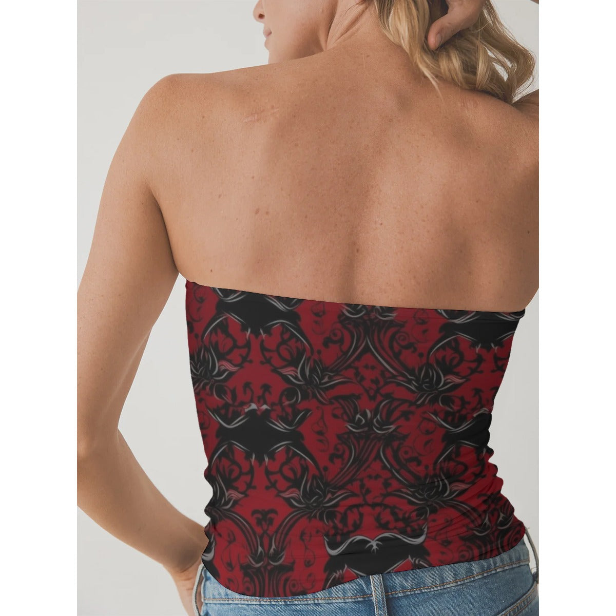 All-Over Print Women's Double-Layer Strapless Top