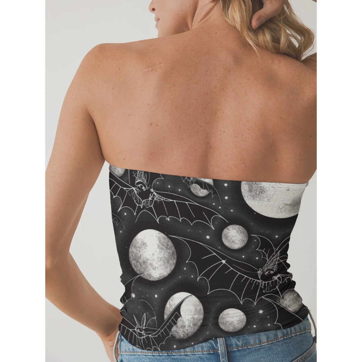 All-Over Print Women's Double-Layer Strapless Top
