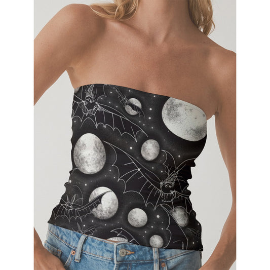 All-Over Print Women's Double-Layer Strapless Top