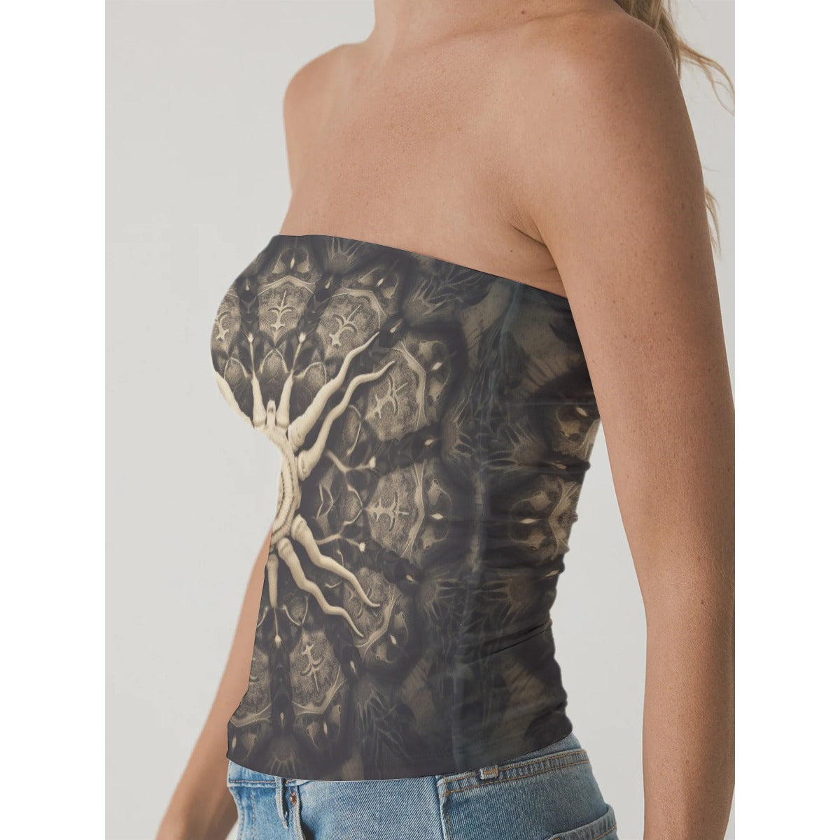 All-Over Print Women's Double-Layer Strapless Top