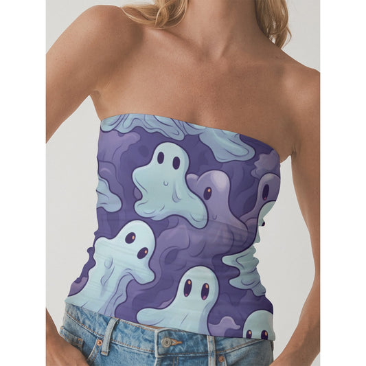 All-Over Print Women's Double-Layer Strapless Top