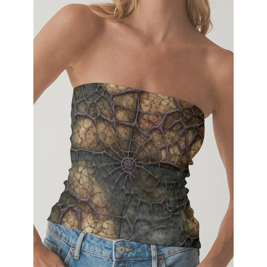 All-Over Print Women's Double-Layer Strapless Top