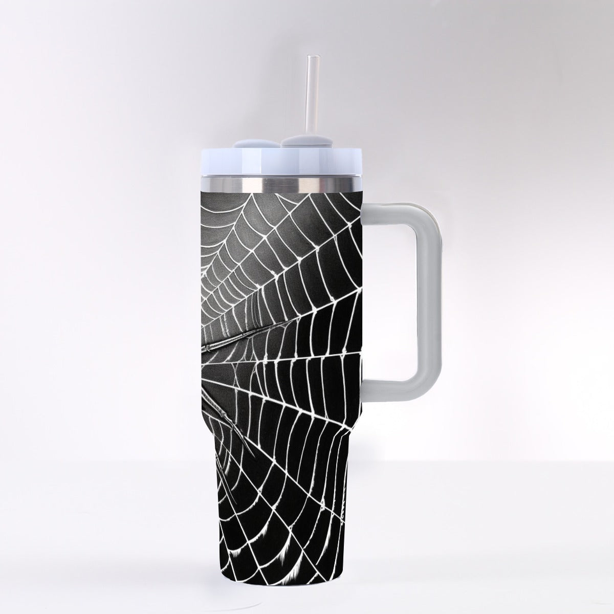 Black Spider Web 40oz Tumbler with Handle | Gothic Grunge Cup – SheVibesAfterDark