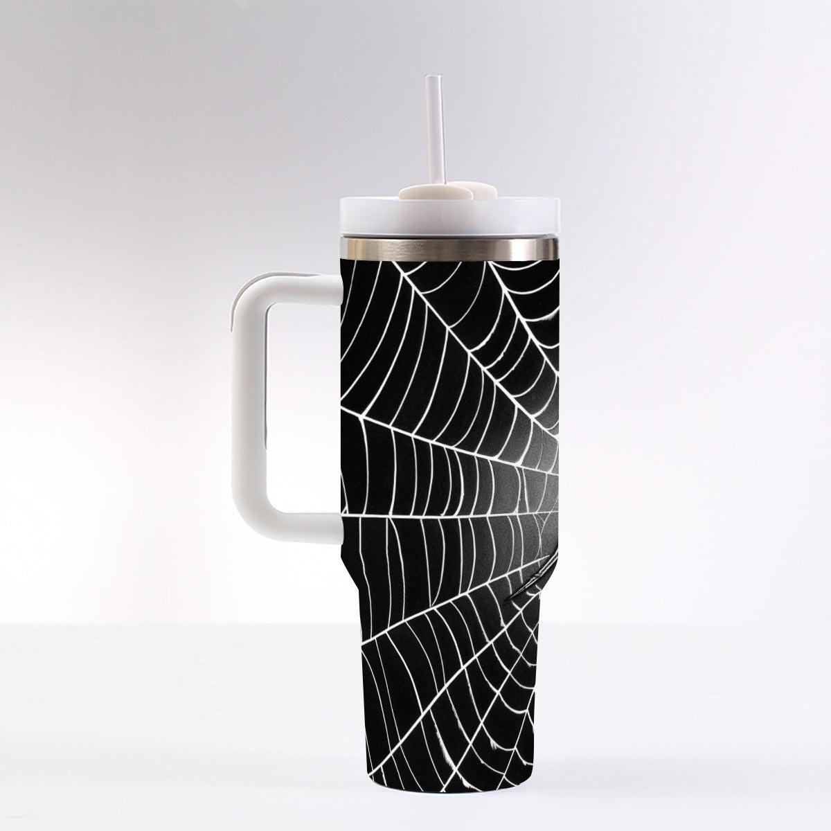 Black Spider Web 40oz Tumbler with Handle | Gothic Grunge Cup – SheVibesAfterDark