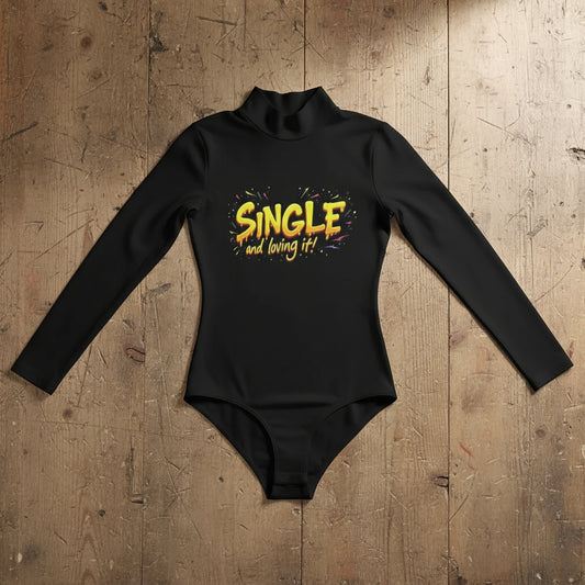 All-Over Print Women's Turtleneck Long Sleeve Bodysuit Yoycol