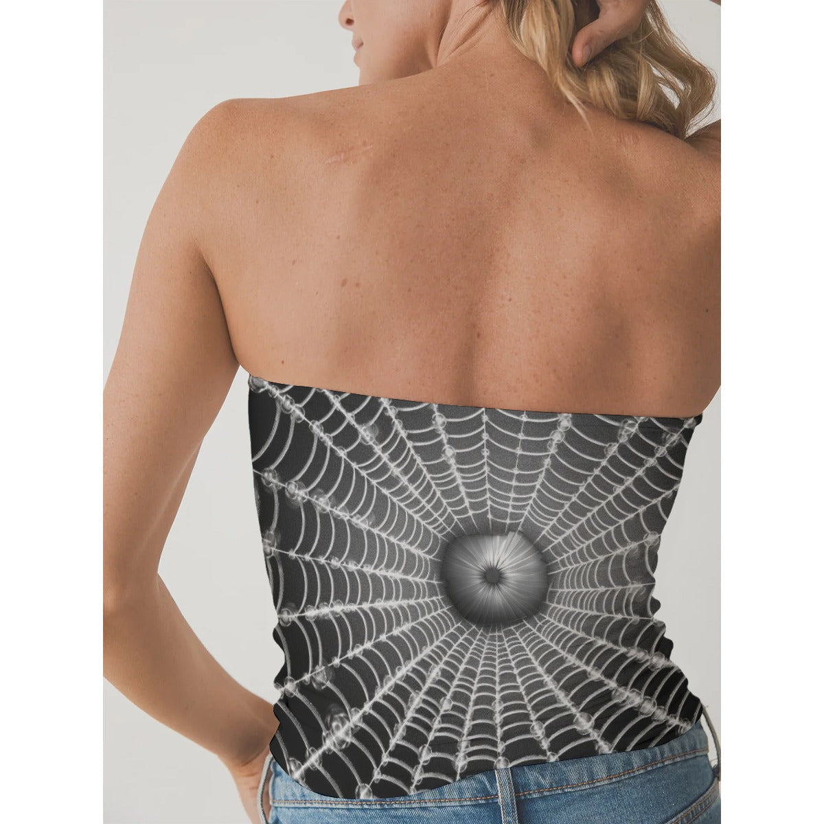 All-Over Print Women's Double-Layer Strapless Top