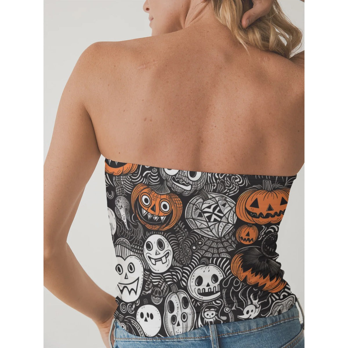All-Over Print Women's Double-Layer Strapless Top