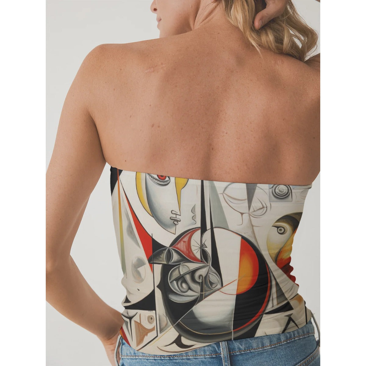 All-Over Print Women's Double-Layer Strapless Top