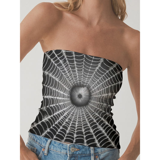 All-Over Print Women's Double-Layer Strapless Top