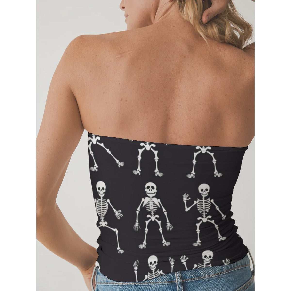 All-Over Print Women's Double-Layer Strapless Top