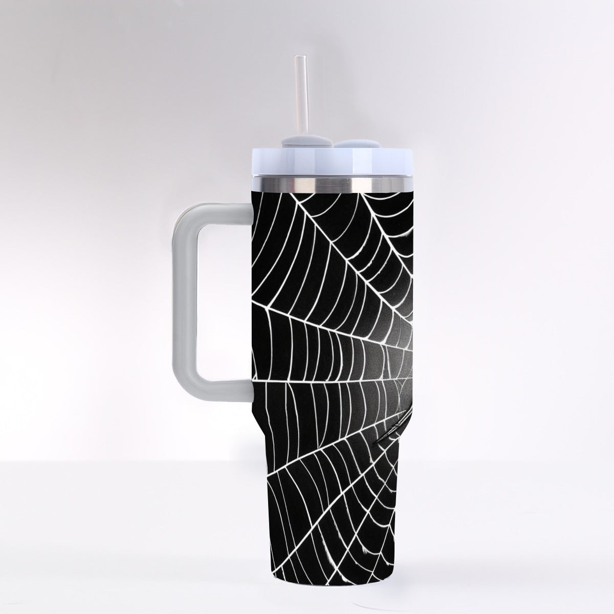 Black Spider Web 40oz Tumbler with Handle | Gothic Grunge Cup – SheVibesAfterDark