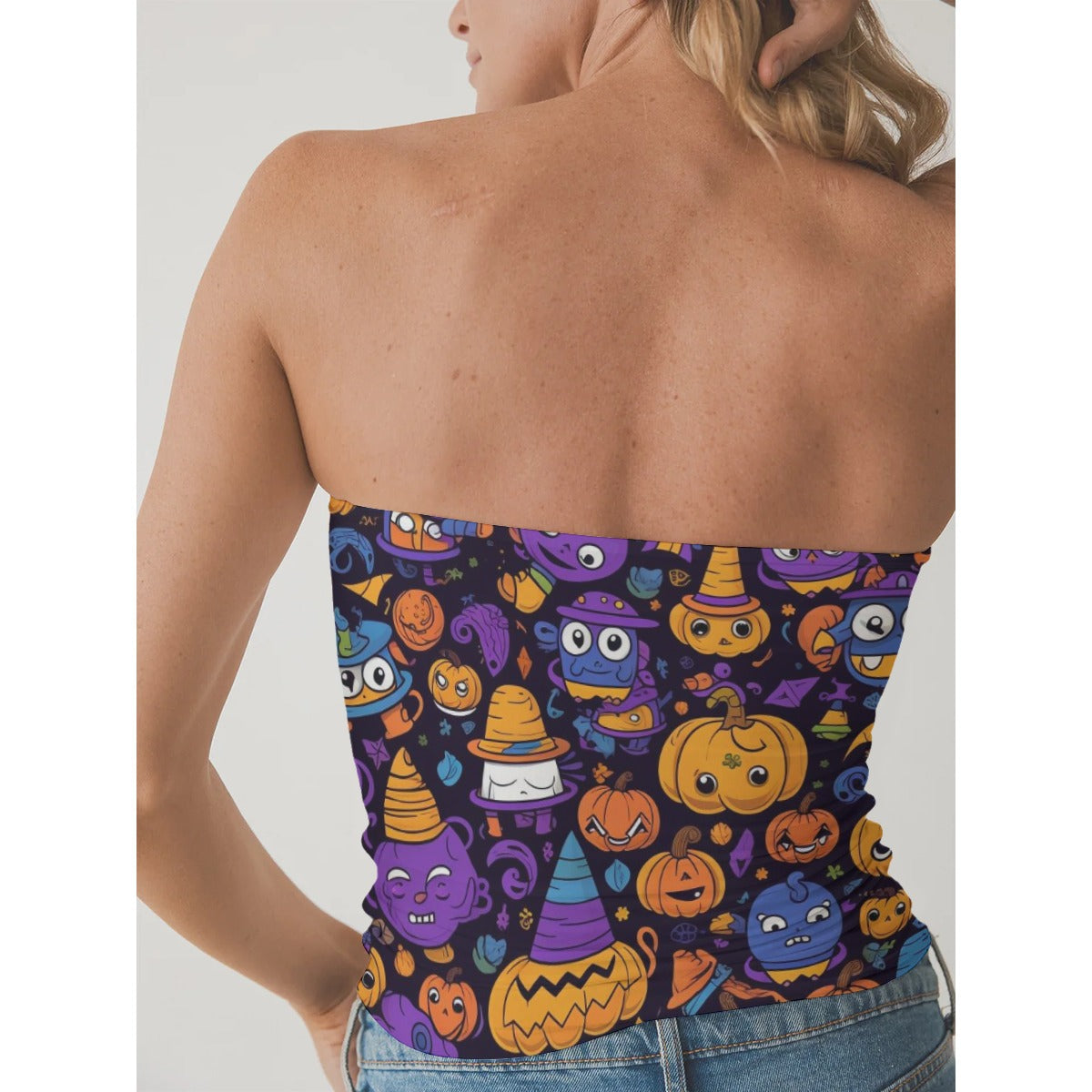 All-Over Print Women's Double-Layer Strapless Top
