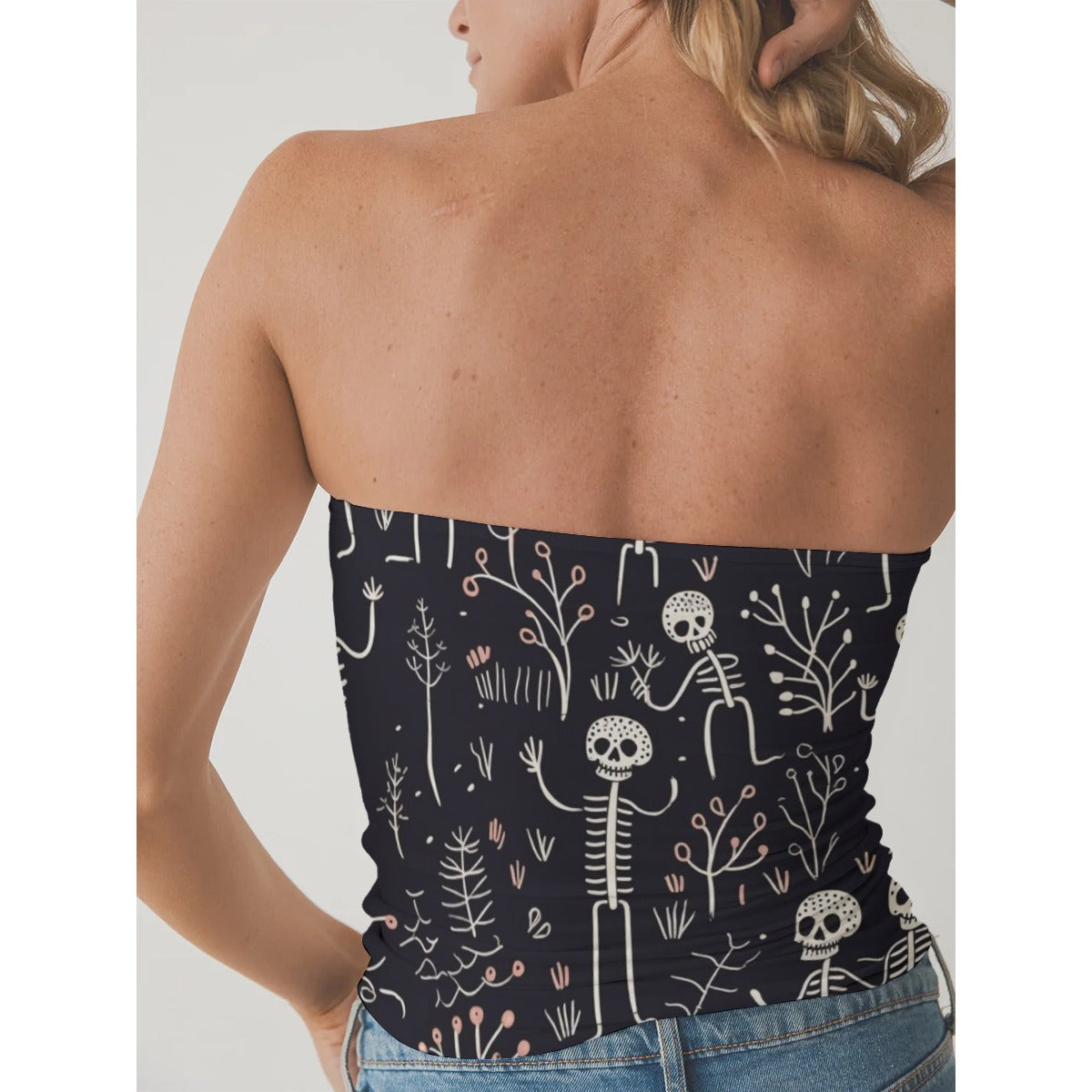 All-Over Print Women's Double-Layer Strapless Top
